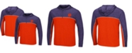 Colosseum Men's Orange, Heathered Purple Clemson Tigers Flick Quarter-Zip Hoodie Windshirt